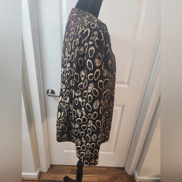 Karen Lawrence by Matthew black and Gold Embroidered evening Jacket. Sz 16 - Picture 8 of 12